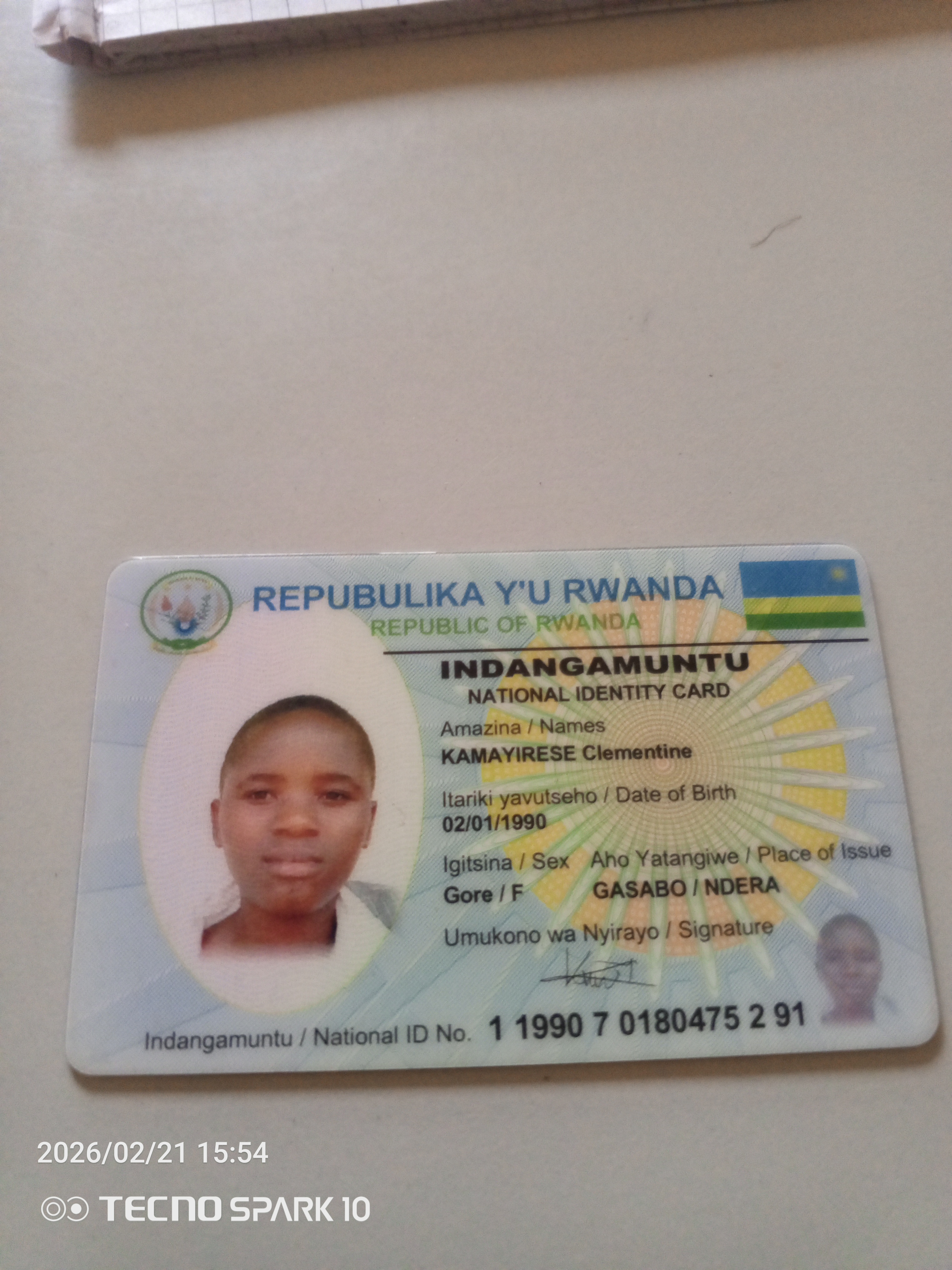 Id Card Rwi Applicants - HR MOH Rwanda